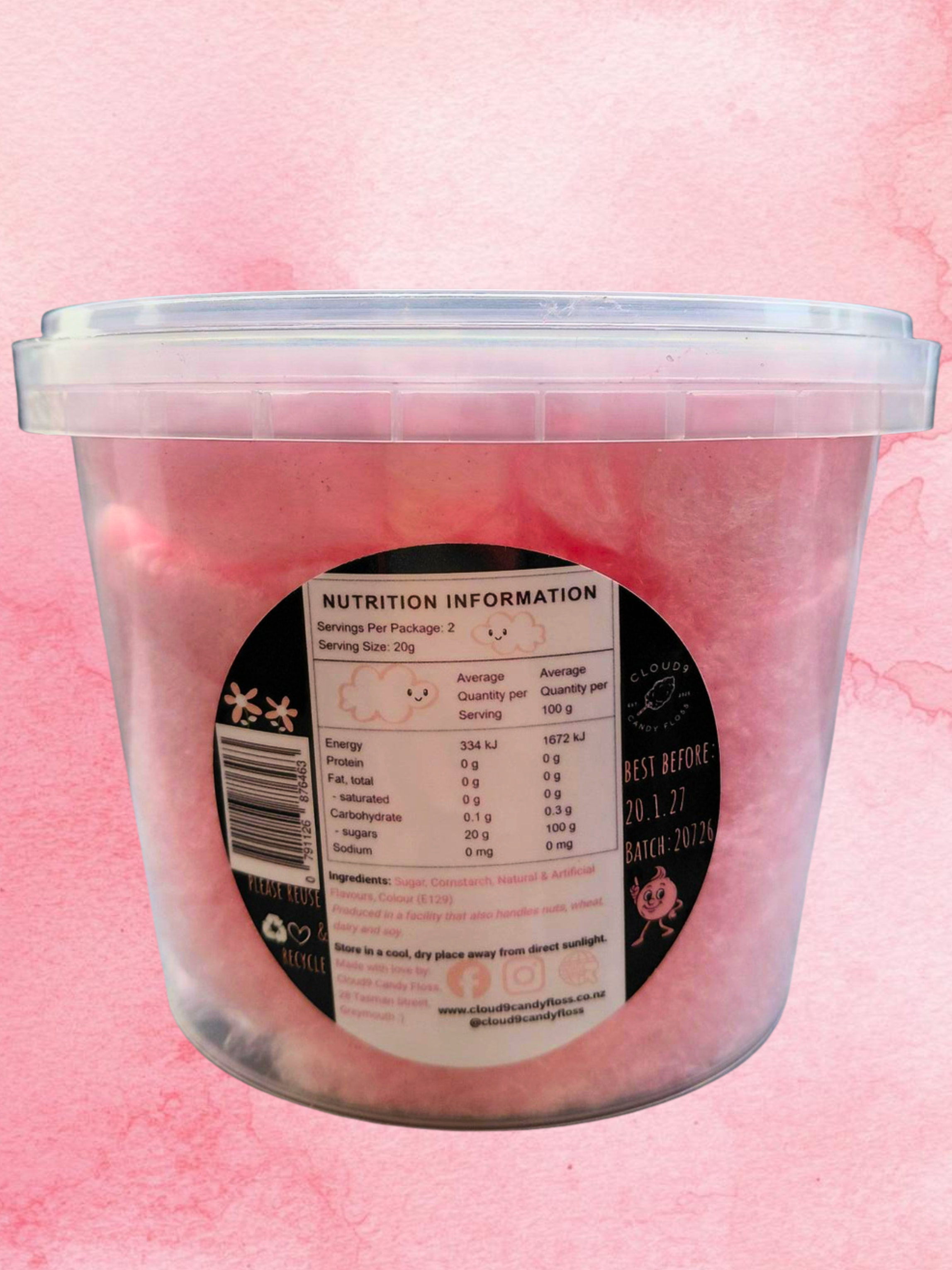 Pink Vanilla Flavoured Candy Floss