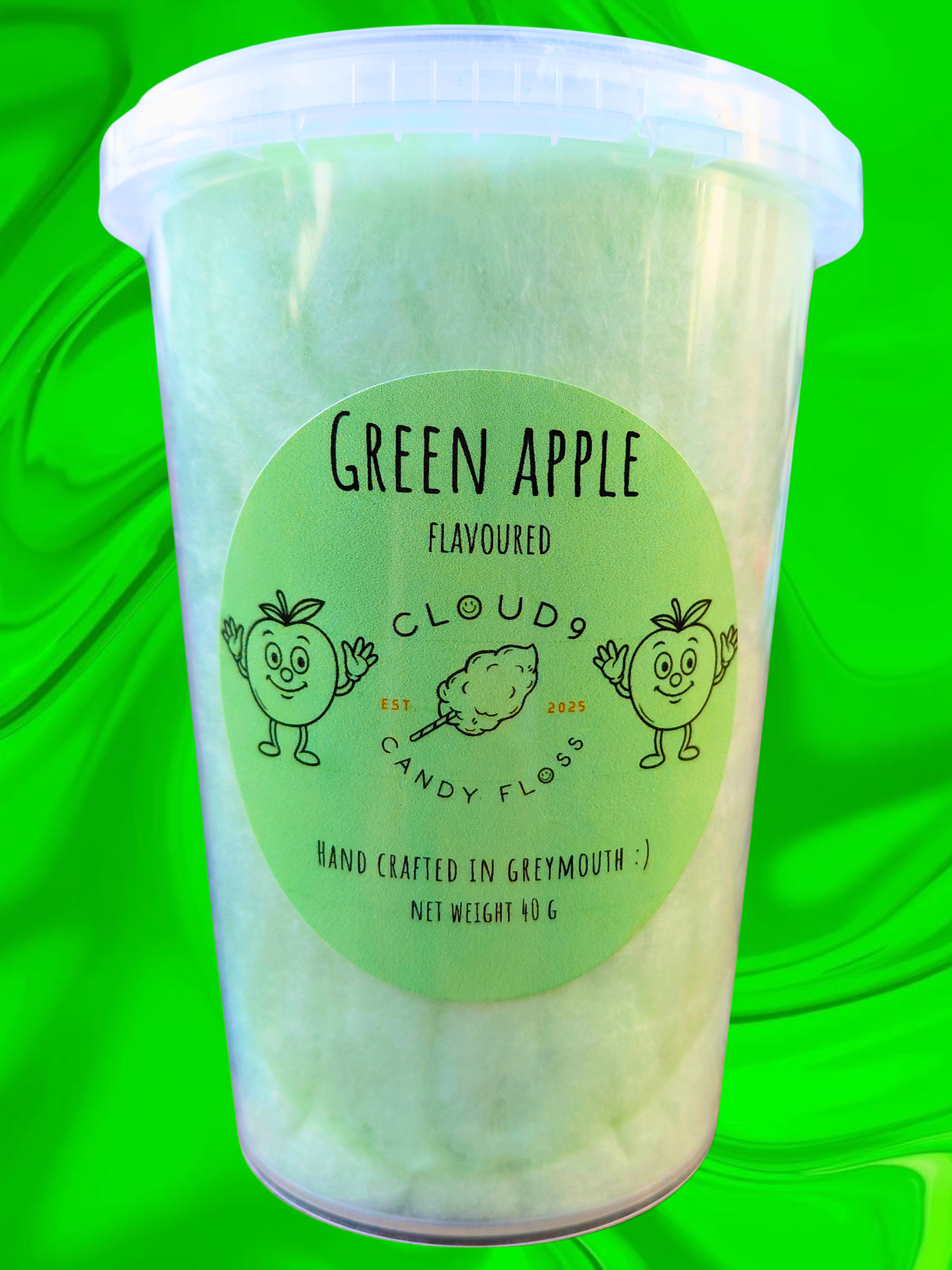 Green Apple Flavoured Candy Floss